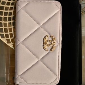 Chanel 19 Long Zip Quilted Wallet